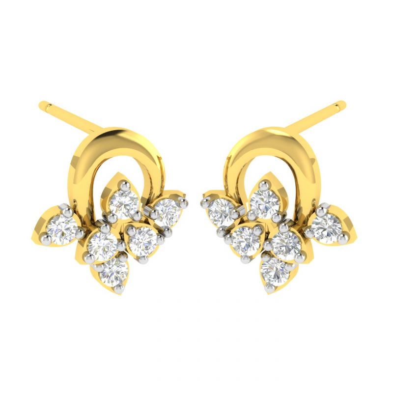 Buy Avsar Real Gold And Diamond Swati Earring (code - Ave376a) online