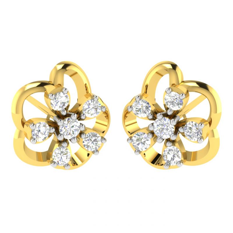 Buy Avsar Real Gold And Diamond Mamta Earring (code - Ave377a) online