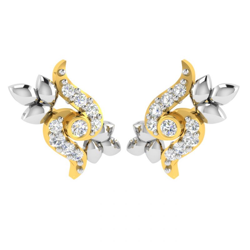 Buy Avsar Real Gold And Diamond Sakshi Earring (code - Ave379a) online
