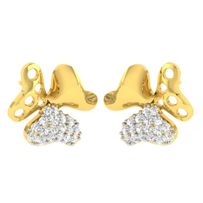 Buy Avsar Real Gold And Diamond Sadhana Earring ( Code - Ave387a ) online