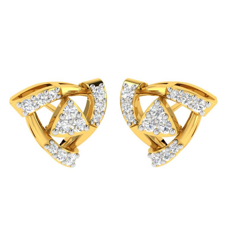 Buy Avsar 18 (750) Yellow Gold And Diamond Jaya Earring (code - Ave421a) online