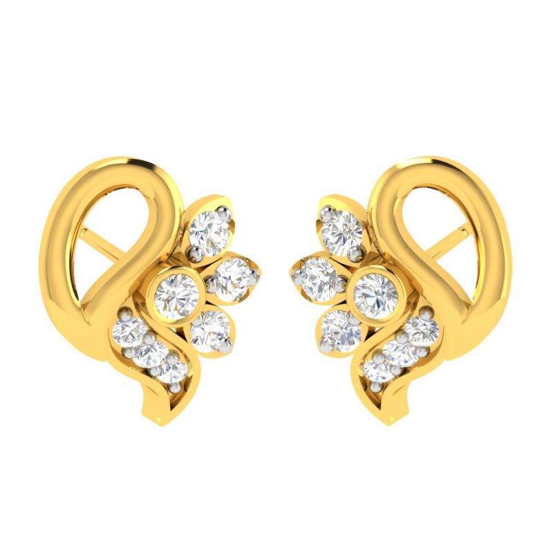 Buy Avsar 18 (750) Yellow Gold And Diamond Kashish Earring (code - Ave423a) online