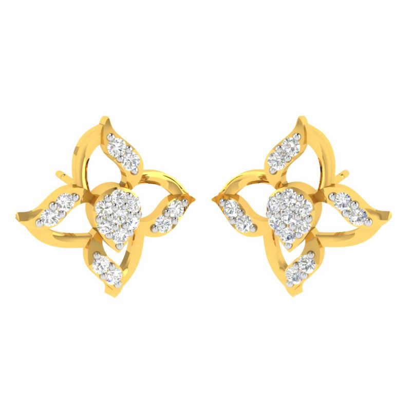 Buy Avsar 18 (750) Yellow Gold And Diamond Pranjal Earring (code - Ave424a) online