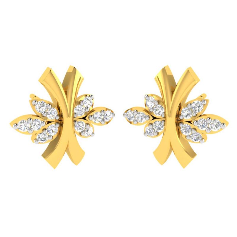 Buy Avsar 18 (750) Yellow Gold And Diamond Bhavika Earring (code - Ave428a) online