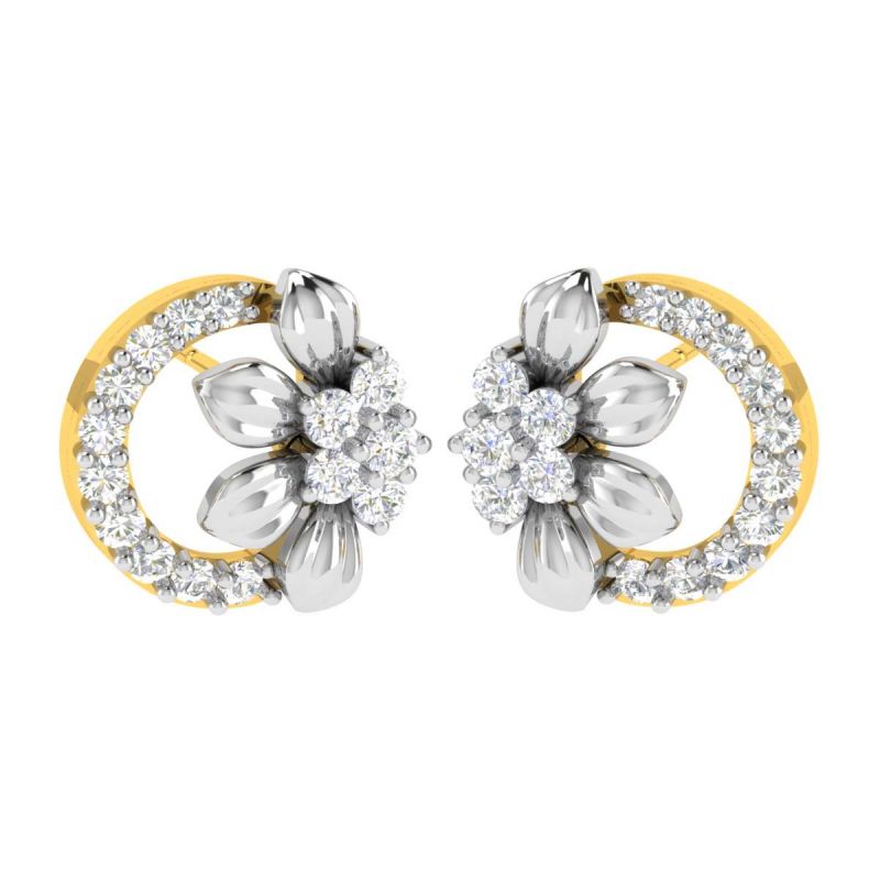Buy Avsar 18 (750) Yellow Gold And Diamond Snehal Earring (code - Ave433a) online