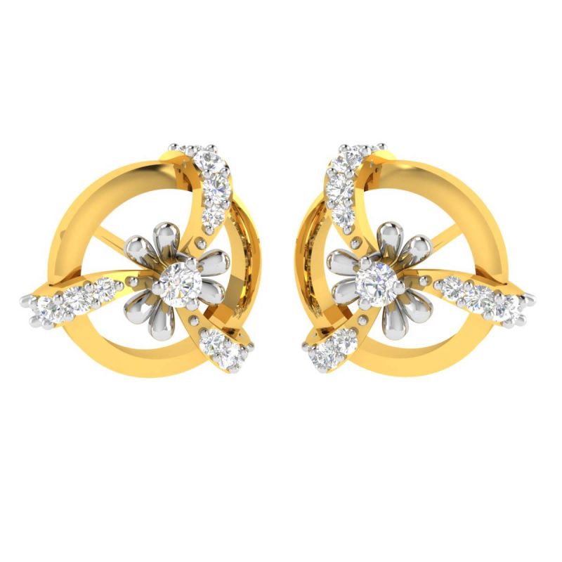 Buy Avsar 18 (750) Yellow Gold And Diamond Trisha Earring (code - Ave434a) online