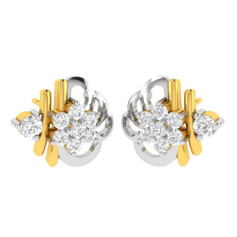Buy Avsar 18 (750) Yellow Gold And Diamond Pradnya Earring (code - Ave436a) online