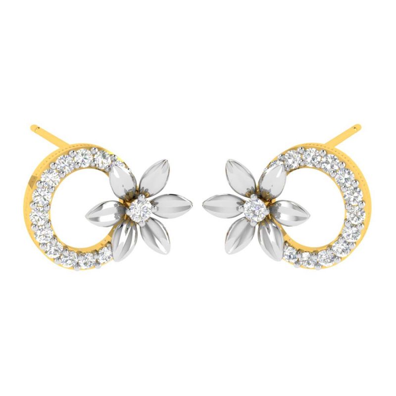 Buy Avsar 18 (750) Yellow Gold And Diamond Sneha Earring (code - Ave440a) online