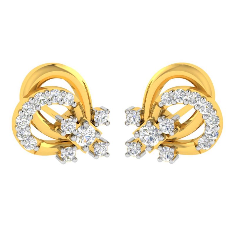 Buy Avsar 18 (750) Yellow Gold And Diamond Aditi Earring (code - Ave443a) online