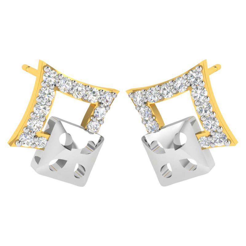 Buy Avsar 18 (750) Yellow Gold And Diamond Karish Earring (code - Ave444a) online