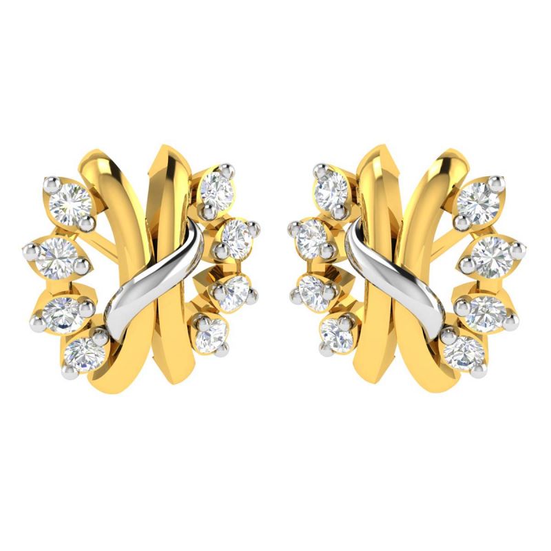 Buy Avsar 18 (750) Yellow Gold And Diamond Swati Earring (code - Ave446a) online