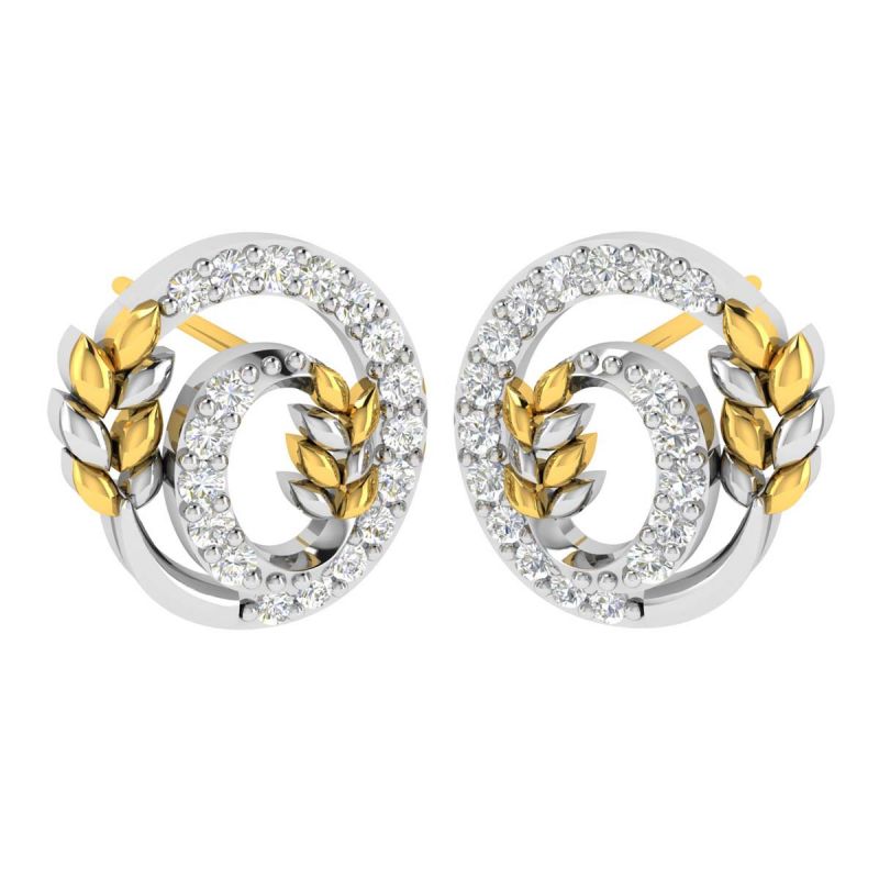 Buy Avsar 18 (750) Yellow Gold And Diamond Rashmi Earring (code - Ave455a) online