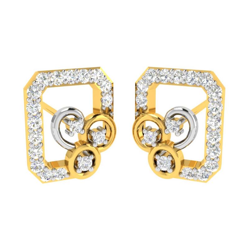 Buy Avsar 18 (750) Yellow Gold And Diamond Madhavi Earring (code - Ave461ya) online