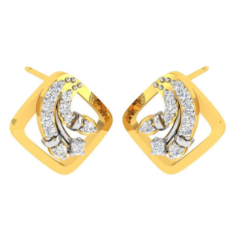 Buy Avsar 18 (750) Yellow Gold And Diamond Sarika Earringc (code - Ave463ya) online