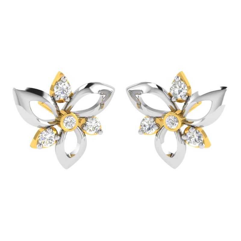 Buy Avsar 18 (750) Yellow Gold And Diamond Mayuri Earring (code - Ave465ya) online