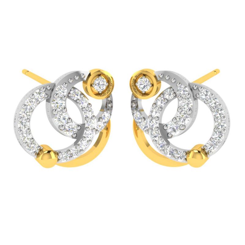 Buy Avsar 18 (750) Yellow Gold And Diamond Sanvi Earring (code - Ve470ya) online