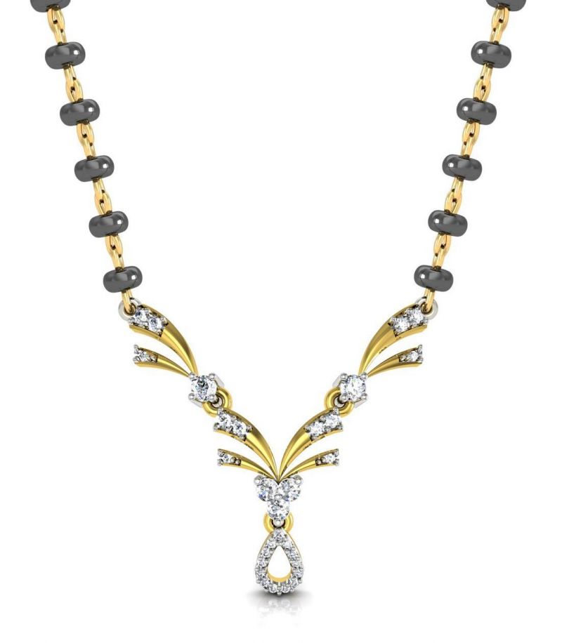 Buy Avsar Real Gold and Cubic Zirconia Stone Mangalsutra online