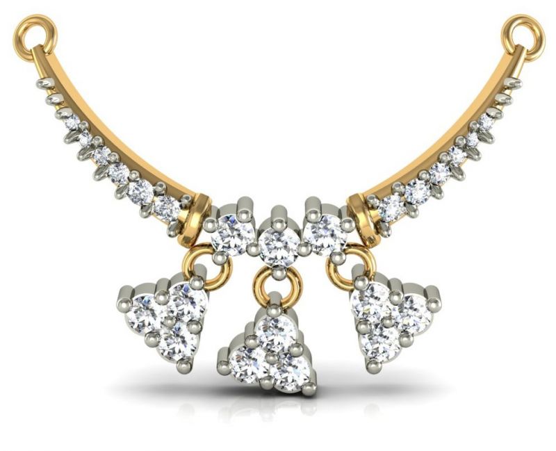 Buy Avsar Real Gold And Cubic Zirconia Stone Mangalsutra( Code - Avm006ybn ) online