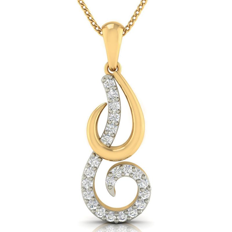 Buy Avsar Real Gold And Diamond Nilam Pendant online