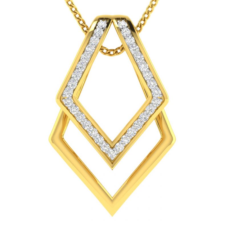 Buy Avsar Real Gold And Diamond 18k Pendant Avp506a online