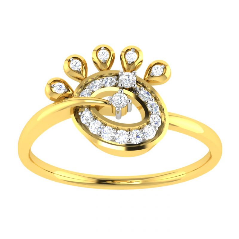 Buy Avsar Real Gold Diamond 18k Ring (code - Avr353a) online