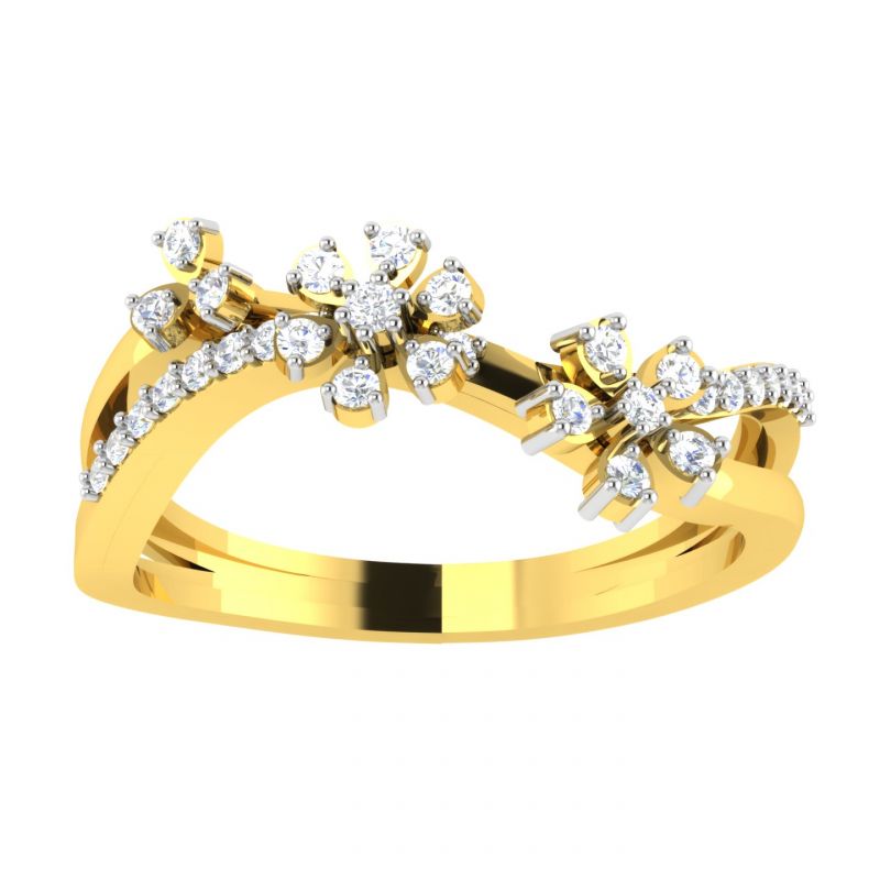 Buy Avsar Real Gold Diamond 18k Ring (code - Avr363a) online