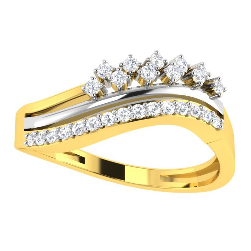 Buy Avsar Real Gold Diamond 18k Ring (code - Avr382a) online