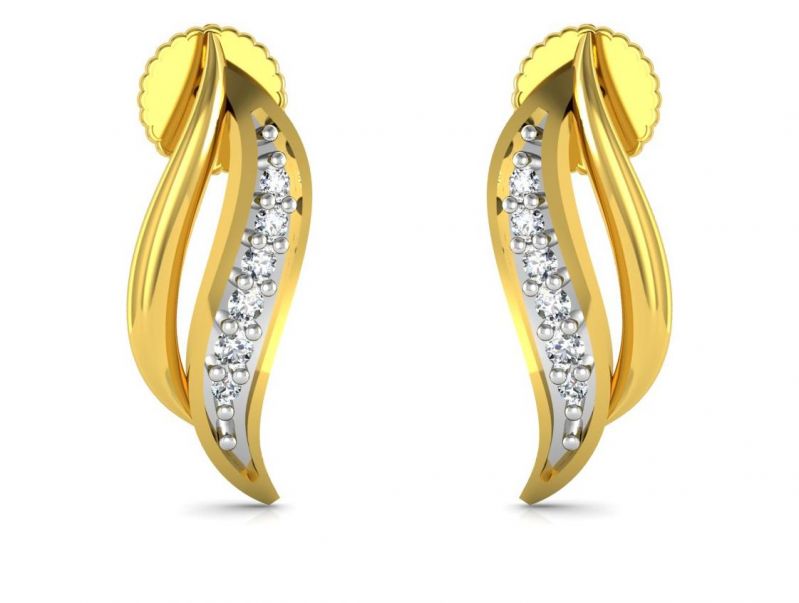 Buy Avsar Real Gold and Cubic Zirconia Stone Divya Earring online