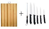 Buy Wooden Chopping Board With 7pcs Kitchen Knife Set online