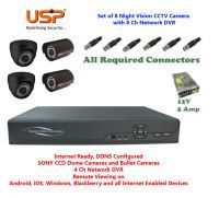Buy Usp Set Of 4 Night Vision Cctv Dome And Bullet Camera 4 Ch. Channel Network Dvr online