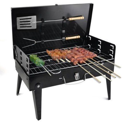 Buy Portable Barbecue Charcoal Grill Briefcase Style Heavy Duty online