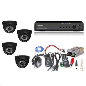Buy Set Of 4 Night Vision Cctv Camera And 4 Ch Dvr With All Required Connectors online