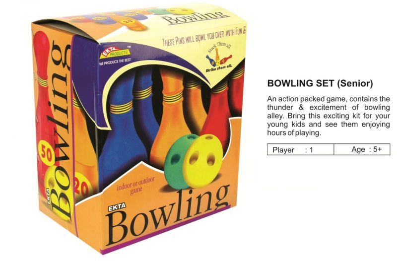 Buy Ekta Bowling Set Senior 6 Pins 2 Balls Sr Kids Plastic Alley Colorful Toy G online