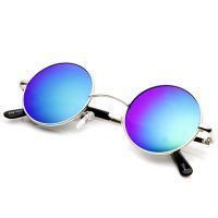 Buy Round Metal Retro Sunglasses Mirror Lence Sunglasses online