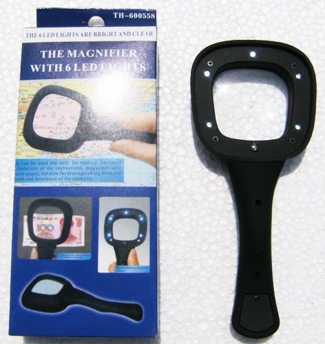 Buy 6 LED Money Checker Magnifier Magnifying Glass By Indmart online