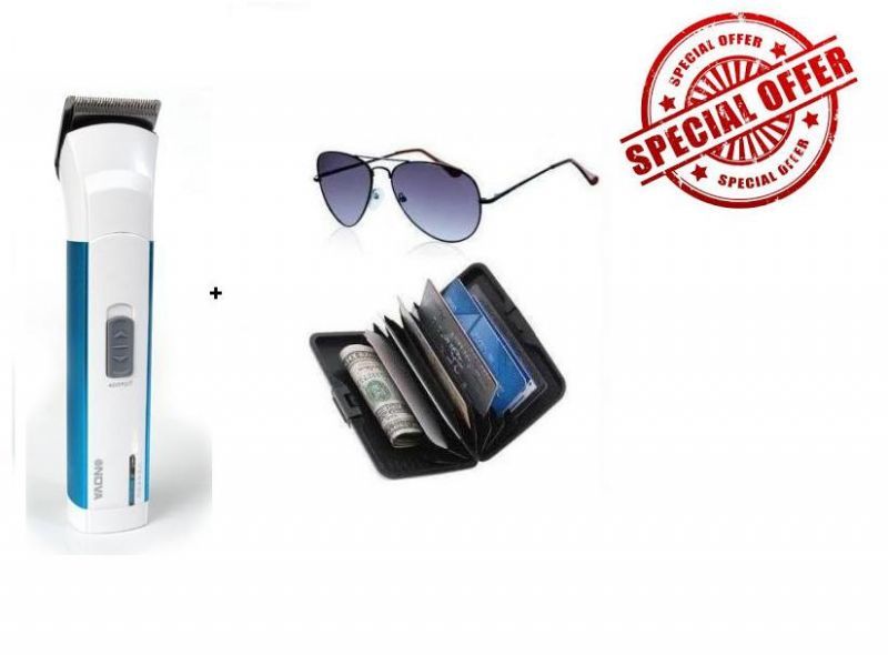Buy Buy Nova Trimmer 3801 And Get Free Aviator And Aluma Wallet online