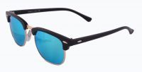 Buy New Trendy Clubmaster Style Uv Protected Sunglass Black /ocean Blue Mirror Lens online