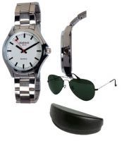Buy Stylish Mens Wrist Watch With Classic Aviator Sunglasses online