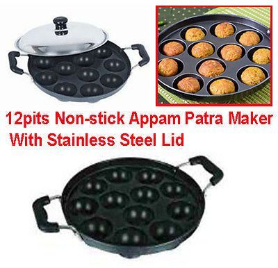 Buy 12pits Non-stick Appam Patra Maker With Stainless Steel Lid online