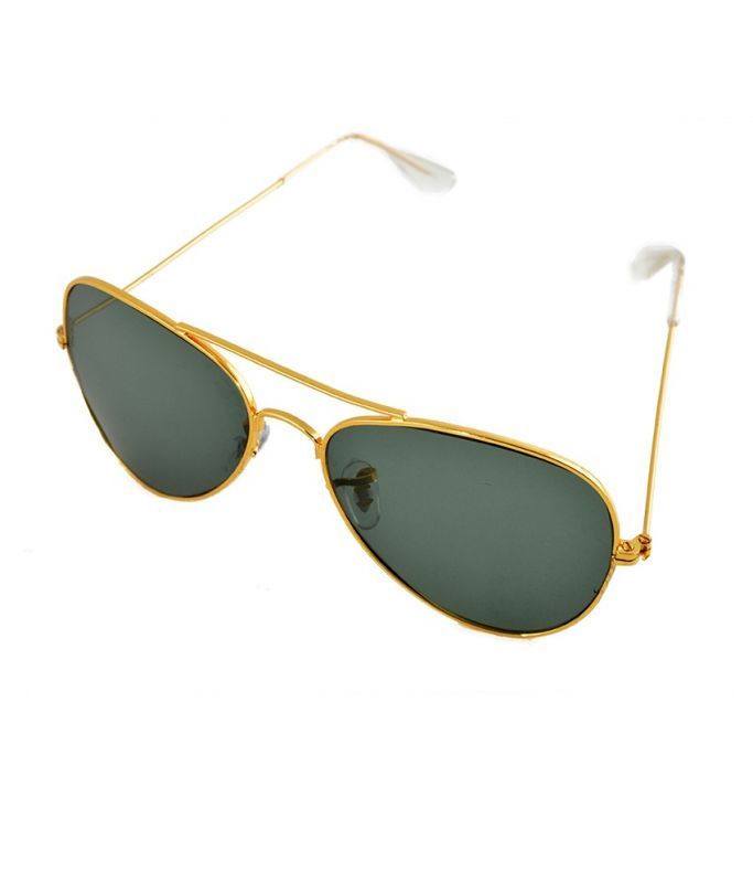 Buy Lime Grey Aviator Look Sunglasses With Golden Frame online