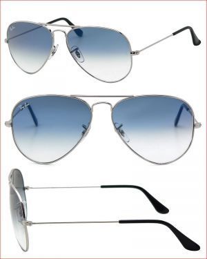 Buy Trendy Aviator Style Uv Protected Sunglass Silver/light Blue Lens online