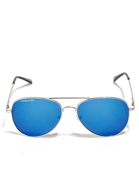 Buy Danny Daze Blue Mirror Lens Aviator Sunglasses For Men & Women online