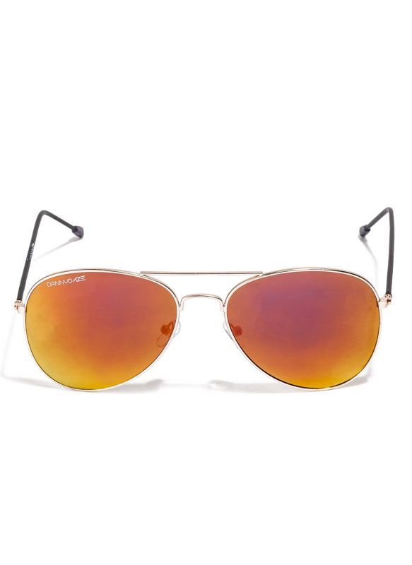 Buy Danny Daze Yellow Mirror Lens Aviator Sunglasses For Men & Women online